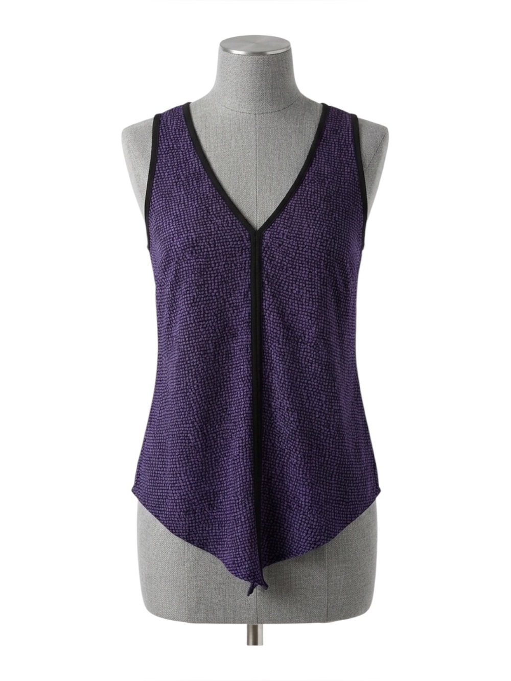 Petticoat Alley Purple Polka Dot Button Up Sleeveless Blouse Top Small